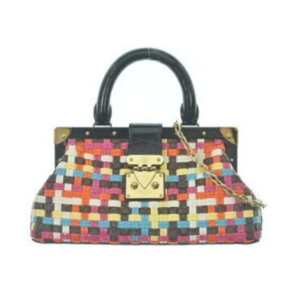 Louis Vuitton Monogram Clutch multicolour woven Pink White